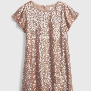 Gap girls small gold sequins dress NWT